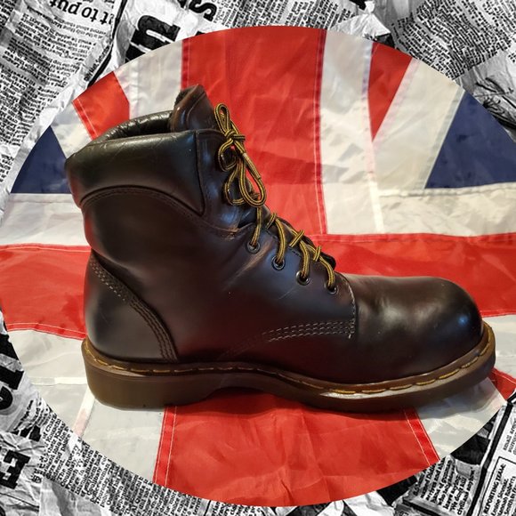 Vintage Doc Martens Brown Steel Toe Work Boots - Picture 3 of 4